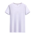 Summer Silk Short Sleeve Round Neck Sports Quick Drying T-shirt White Shirt
