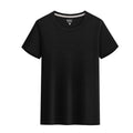 Summer Silk Short Sleeve Round Neck Sports Quick Drying T-shirt Black Shirt