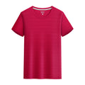 Summer Silk Short Sleeve Round Neck Sports Quick Drying T-shirt Red Shirt