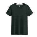 Summer Silk Short Sleeve Round Neck Sports Quick Drying T-shirt Dark Grey Shirt